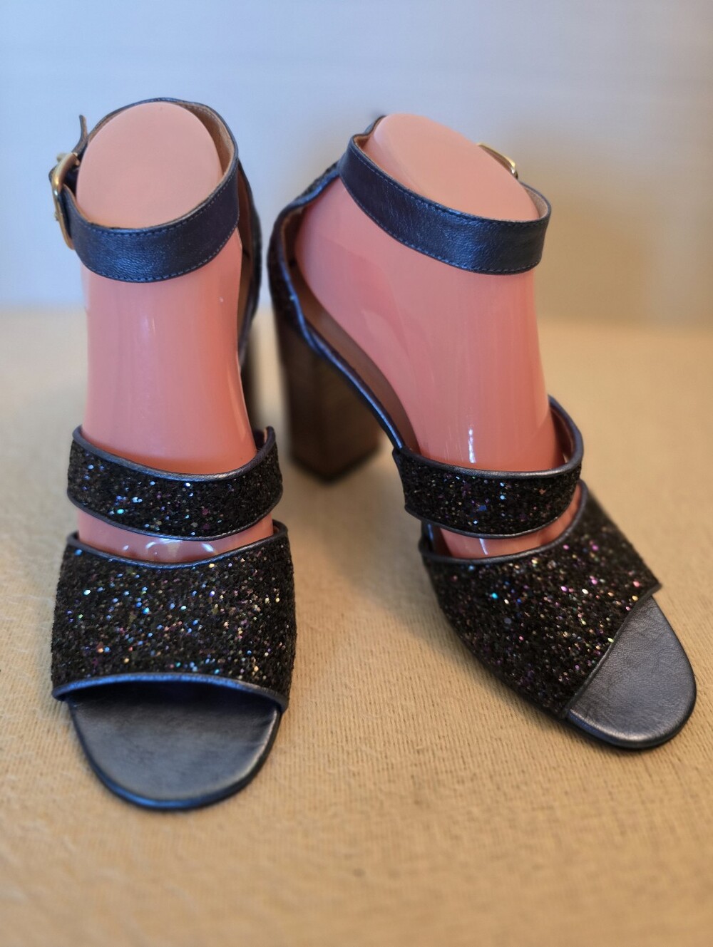 Anthropologie Navy Blue "Glittering Heels" size 40/ 9 US